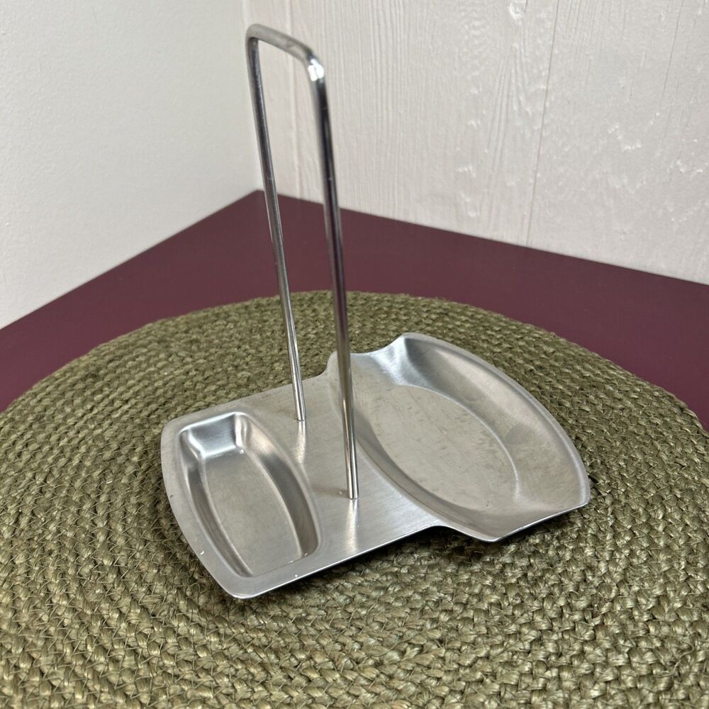 Progressive Sturdy Spoon Ladle Rest with Pot Lid Holder Stainless Steel